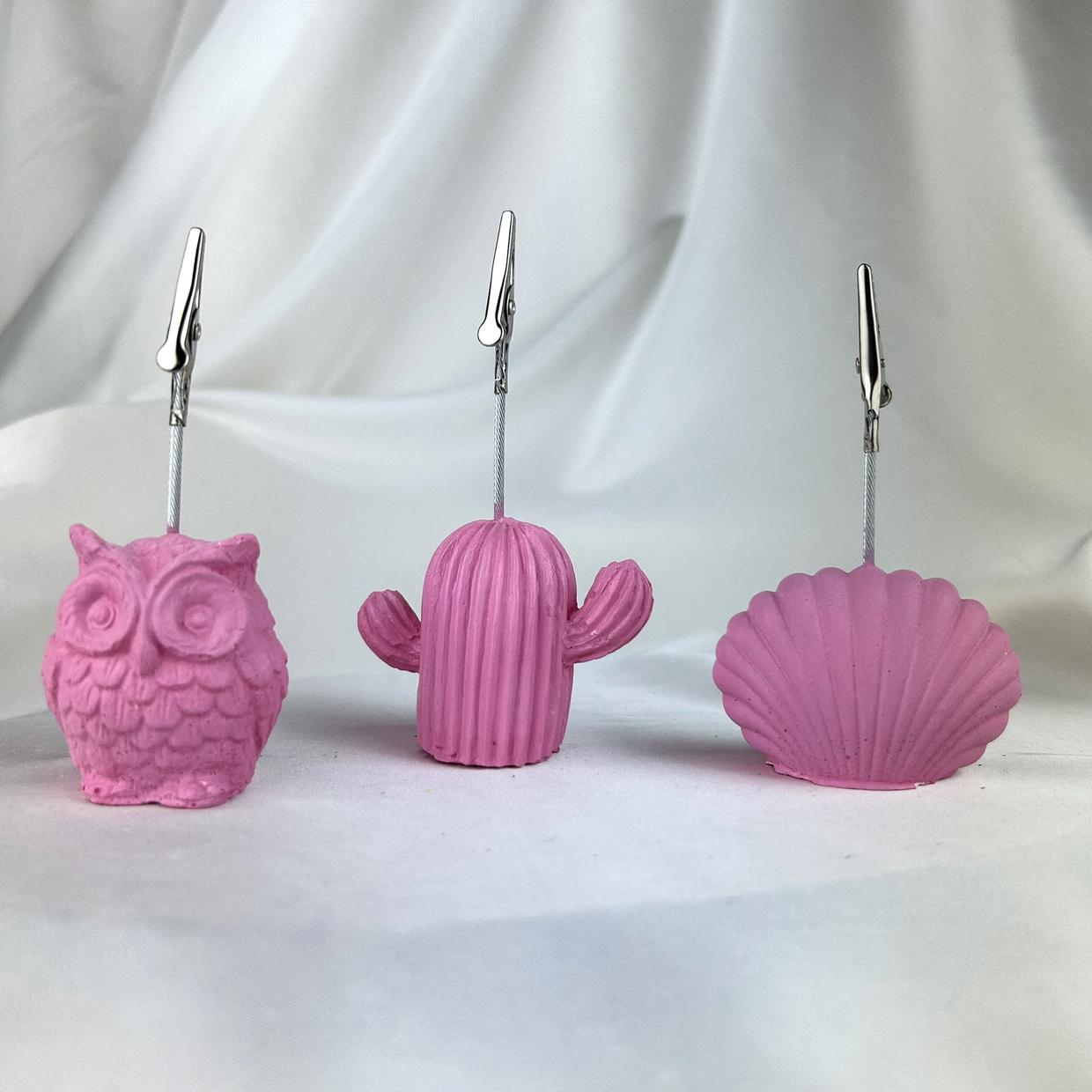Pembe Baykuş, Kaktüs ve İstiridye 3'lü Not Tutucu Set