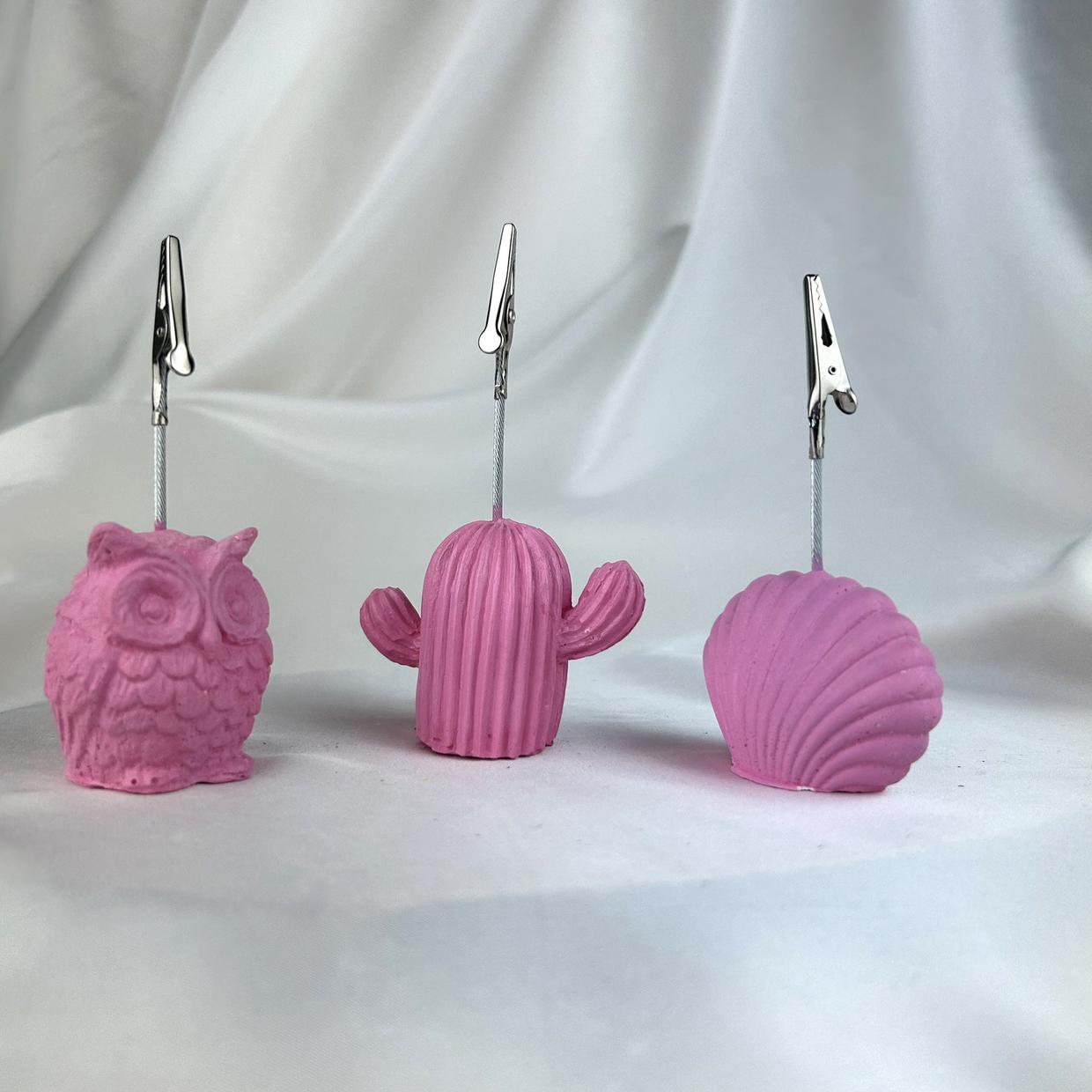Pembe Baykuş, Kaktüs ve İstiridye 3'lü Not Tutucu Set